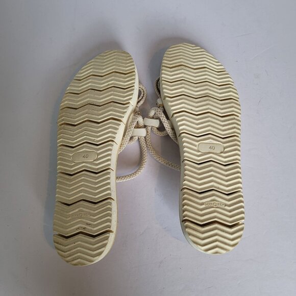 Eddy Danielle Flip-Flop Gold Tone With Rope Strap Design. Size 9 - Picture 3 of 4